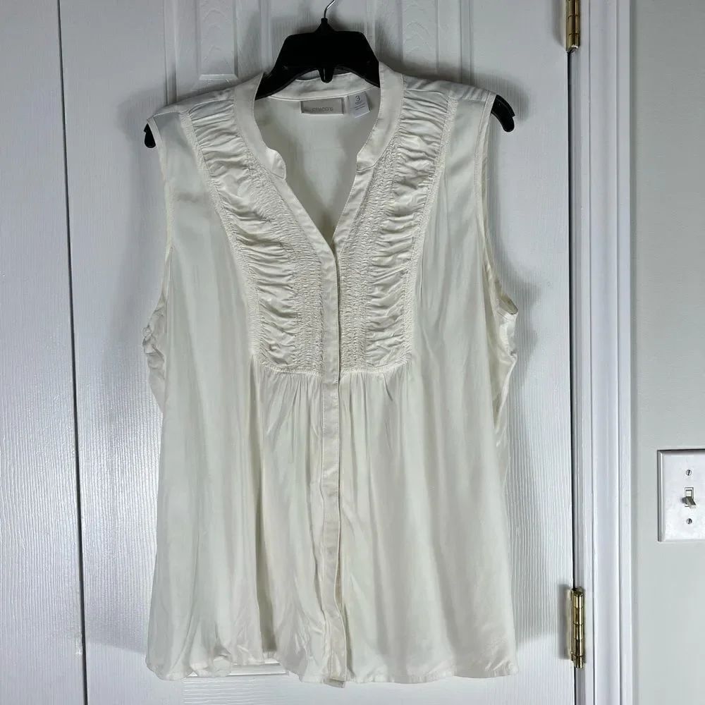 Chicos Womens Cream Blouse Size 3